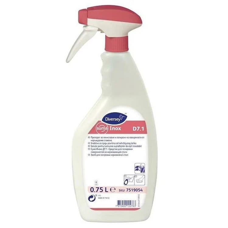 Suma Inox D7.1 - Засіб для догляду поверхонь з нержавіючої сталі, Diversey, 750 мл